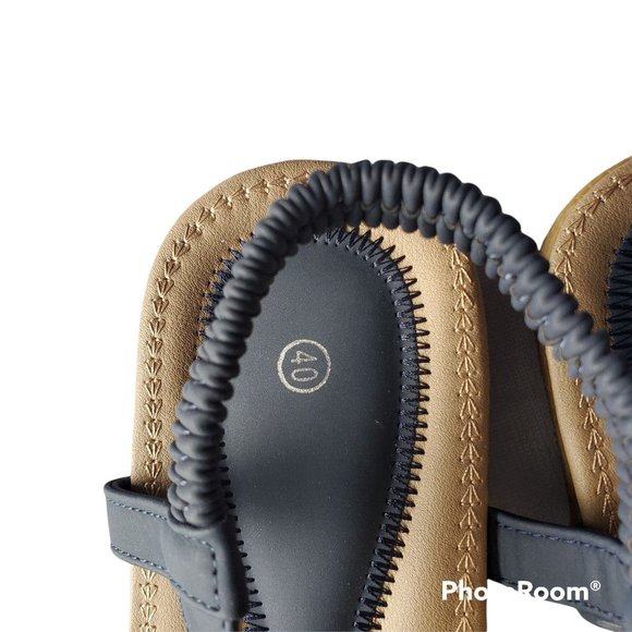 Women's Classic Bohemian Metal Buckle Thong Ankle Sandals Black Size 40 - Picture 9 of 10